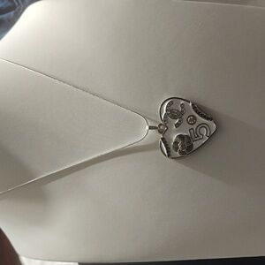 Chanel Authentic Stamped Sterling Silver Heart Sterling Silver Necklace